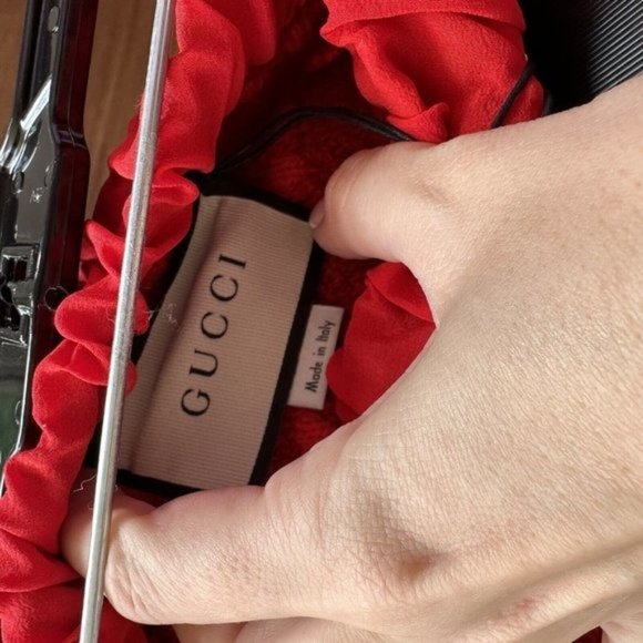 NWT Gucci $2200 Red Midi Boucle Knee Length Skirt Size XS - 2 US Bows Wool - Picture 9 of 9